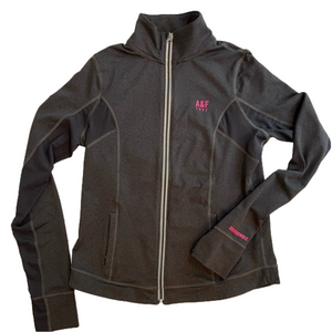 Abercrombie & Fitch activewear full zip warmup jacket, mesh sides & sleeves, L